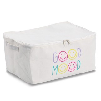 Boite rangement en textile avec fermeture eclair Zeller