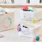 Boite rangement en textile avec fermeture eclair Zeller