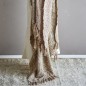 Plaid coton recycle beige motif franges Bloomingville