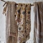 Plaid coton recycle beige motif franges Bloomingville