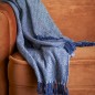 Plaid coton recycle bleu chevrons Bloomingville Herringbone