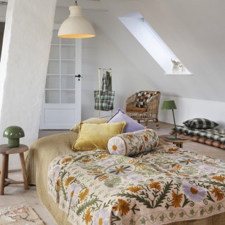 Matelas de transat sol coton imprime a carreaux Madam Stolta