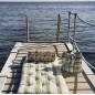 Matelas de sol coton vert imprime rayures Madam Stoltz