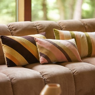 coussin de canape chic raye rose jaune moutarde hk living sunkissed