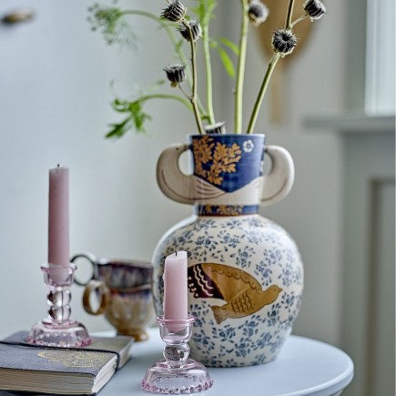 Vase grès peint motif colombes Bloomingville HEZHA
