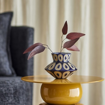 Vase gres design sculptural bleu Bloomingville Bashir