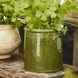 Pot de fleur ceramique artisanale vert IB Laursen