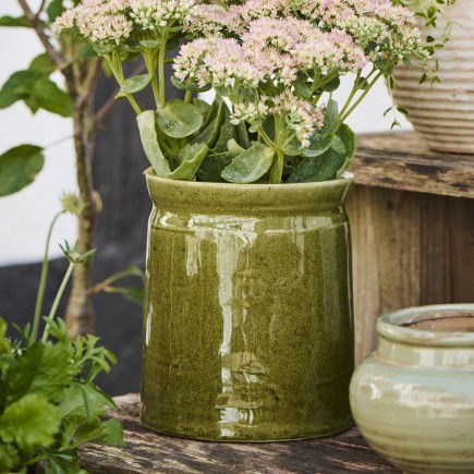 Pot de fleur ceramique artisanale vert IB Laursen