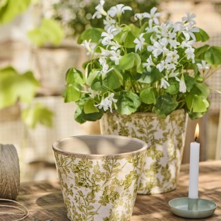 Cache-pot floral céramique IB Laursen Green Blossom