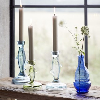 petit vase verre recycle bleu madam stoltz