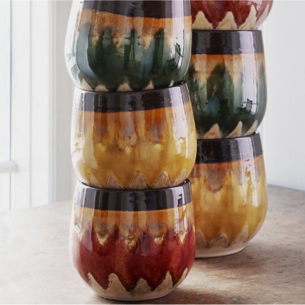Cache pot emaille couleur design retro vintage Madam Stoltz set de 2