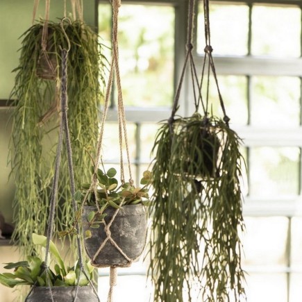 Makramee-Pflanzenhalter aus Naturjute von IB Laursen