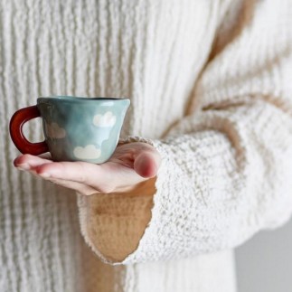 Petite tasse grès nuages Bloomingville NINI