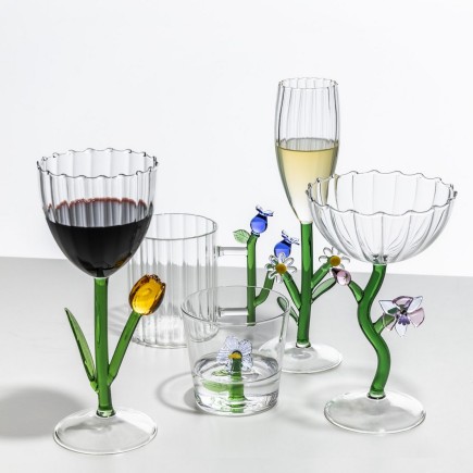 Flute a champagne design floral Ichendorf Milano Botanica amber flower