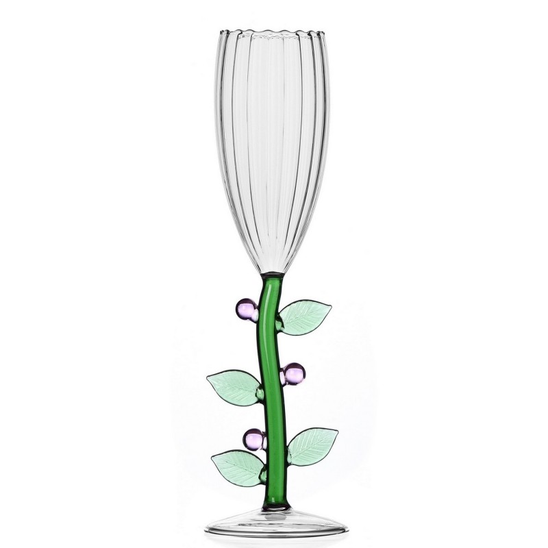 Flute a champagne fleurs Ichendorf Milano Botanica pink flower