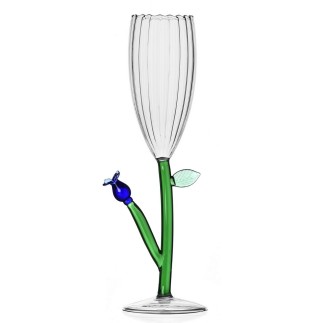 Flute a champagne fleur sculptee Ichendorf Milano Botanica blue flower