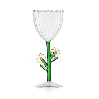 Verre a vin fleurs marguerites Ichendorf Milano Botanica daisy