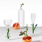 Verre a vin sculpture fleur Ichendorf Milano Botanica blue flower
