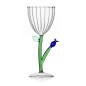 Verre a vin sculpture fleur Ichendorf Milano Botanica blue flower