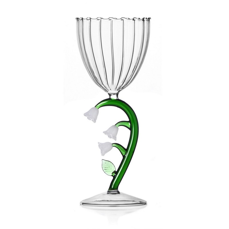 Verre a pied fleur sculptee Ichendorf Milano Botanica white flower