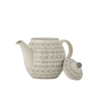 Theiere ceramique motif floral Bloomingville