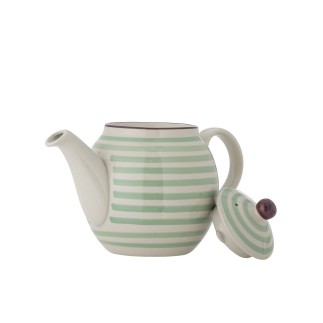 Theiere rayures gres vert Bloomingville Patrizia