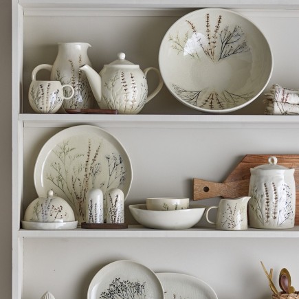 Theiere gres motif floral peint effet craquele Bloomingville Bea