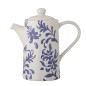 Theiere vintage gres motif fleurs bleu Bloomingville Petunia