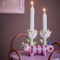 Bougeoir ceramique sculpture chat fleurs Bloomingville Missy