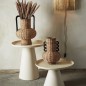 table basse ronde metal emaile blanc ecru creme madam stoltz set 2