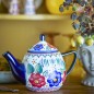 Theiere ceramique peinte motif floral Bloomingville Florist