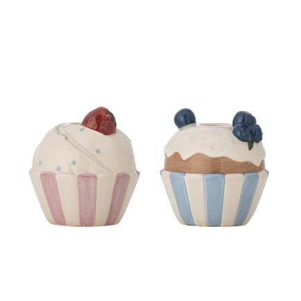 Bougeoirs gateaux cupcakes gres Bloomingville Chip set de 2