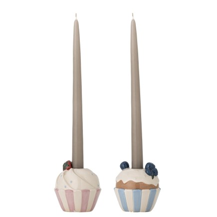 Bougeoirs gateaux cupcakes gres Bloomingville Chip set de 2