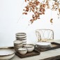 madam stoltz assiette plate aspect mineral gre blanc marron