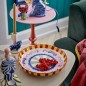 Plat rond gres peint motif chats multicolore Bloomingville Missy