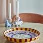 Plat rond gres peint motif chats multicolore Bloomingville Missy