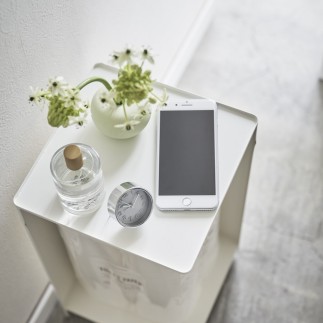 petit meuble de rangement wc papier toilette acier blanc tower yamazaki