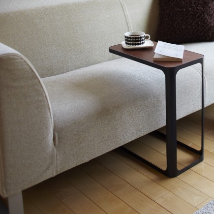 table d appoint bout de canape design bois metal noir yamazaki frame