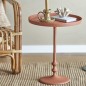 gueridon moderne orange metal bout de canape bloomingville