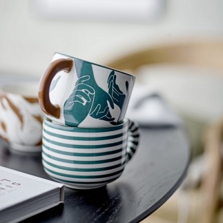 Mugs gres peint main depareilles Bloomingville Carim set de 3