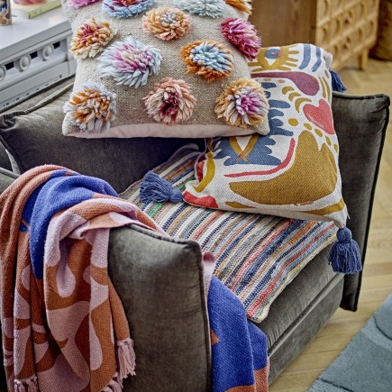 coussin canape rayures multicolore bloomingville lovis