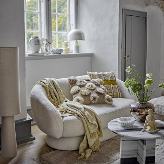 Grand coussin laine tufte fleurs Bloomingville SOMMA