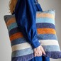 Grand coussin rayures bleu couleur Bloomingville GYANI