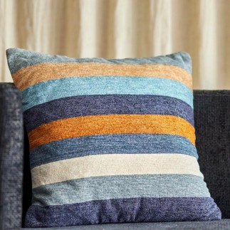 Grand coussin rayures bleu couleur Bloomingville GYANI