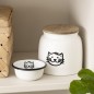 gamelle pour chat rigolo metal emaille blanc