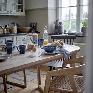 bols gres emaille bleu texture bloomingville elanor set de 3