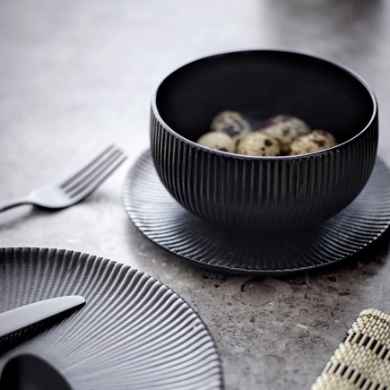 bol design noir gres strie bloomingville neri