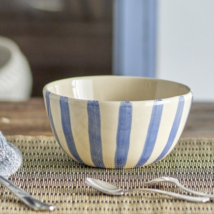 bol gres petit dejeuner rayures bleu bloomingville agnes