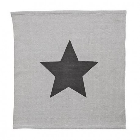 Tapis carré design original gris avec étoile bloomingville