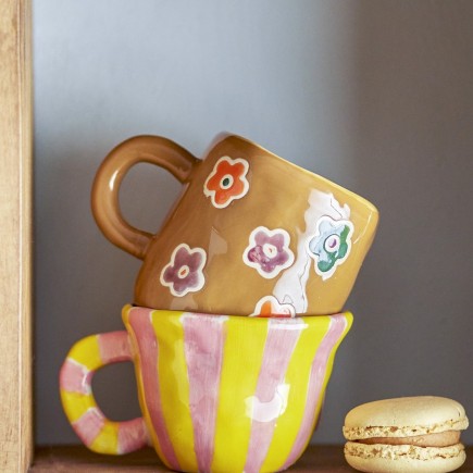Petite tasse enfant fleurs grès Bloomingville ADDY